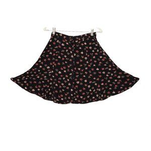 Vintage Flirty Floral Mini Skirt, Size 7 Skirt, Button Up Skirt, Byer California